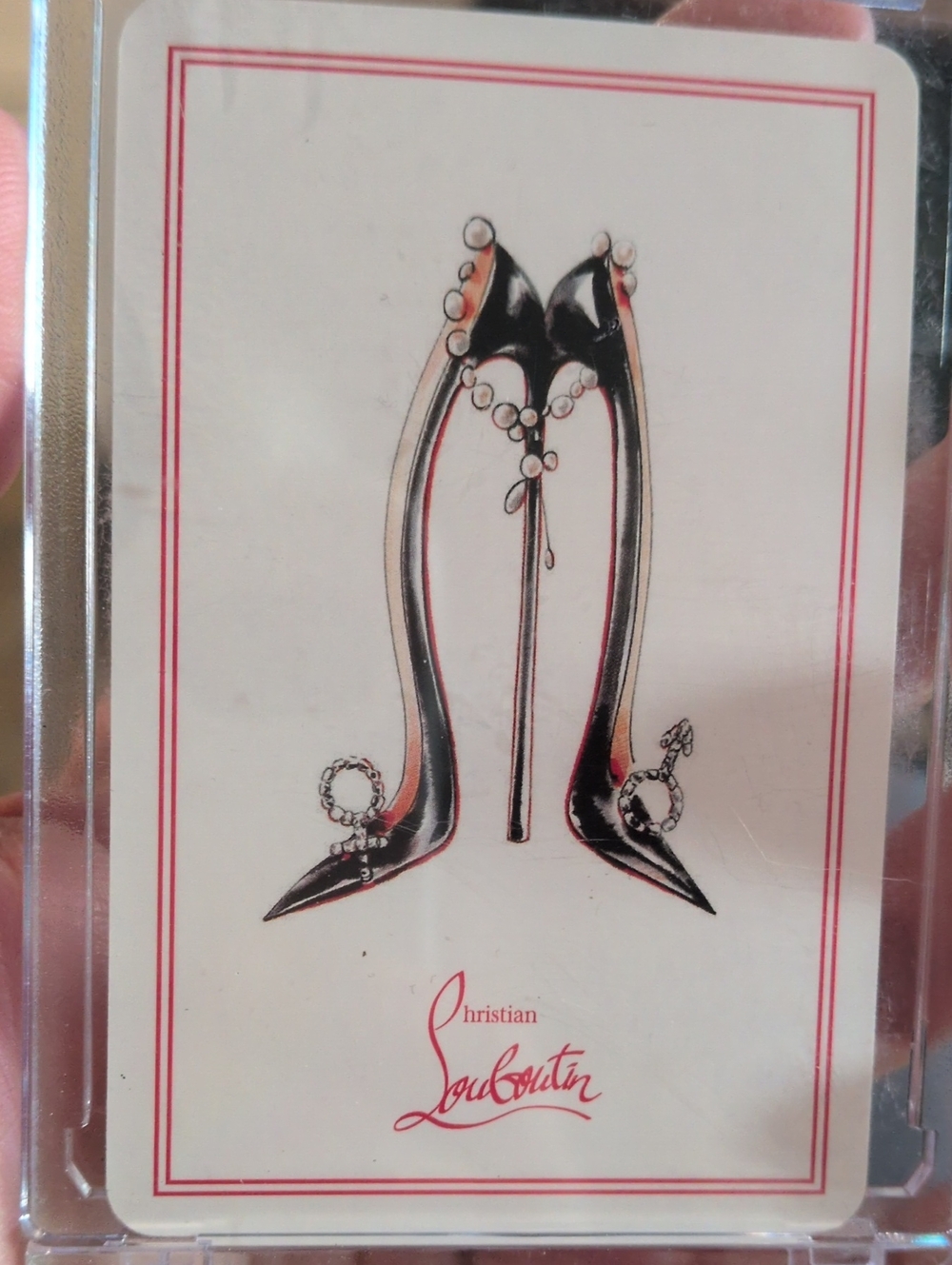 Christian Louboutin Black Patent Stiletto Illustration Card